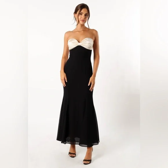 Petal & pup Runaway strapless chiffon maxi dress nwot - Picture 1 of 9